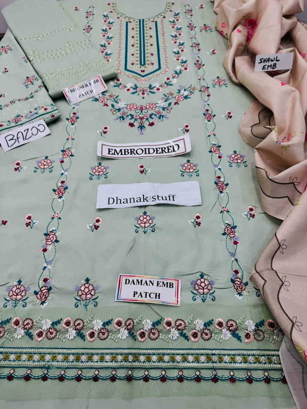 3 Piece Unstiched Embroidery Dhanak