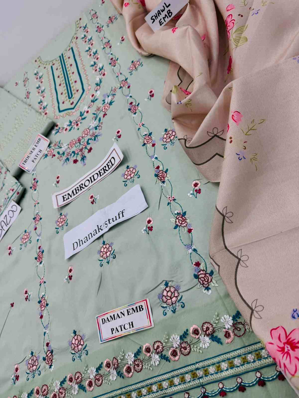 3 Piece Unstiched Embroidery Dhanak