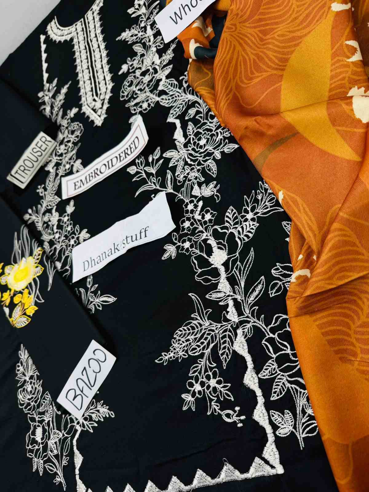 3 Piece Unstiched Embroidery Dhanak