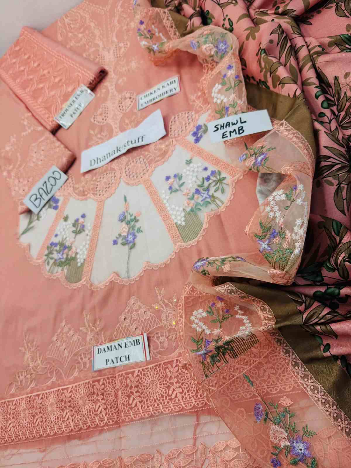 3 Piece Unstiched Embroidery Dhanak