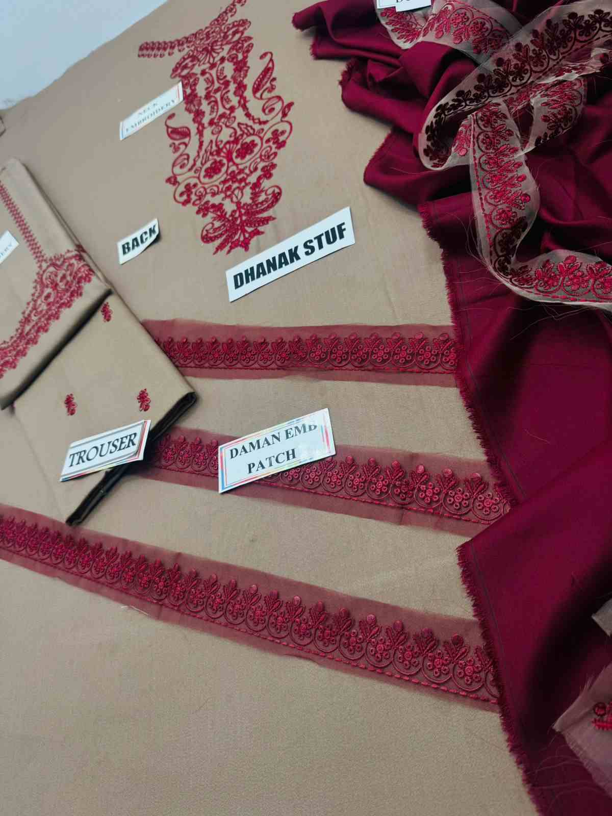 3 Piece Unstiched Embroidery Dhanak