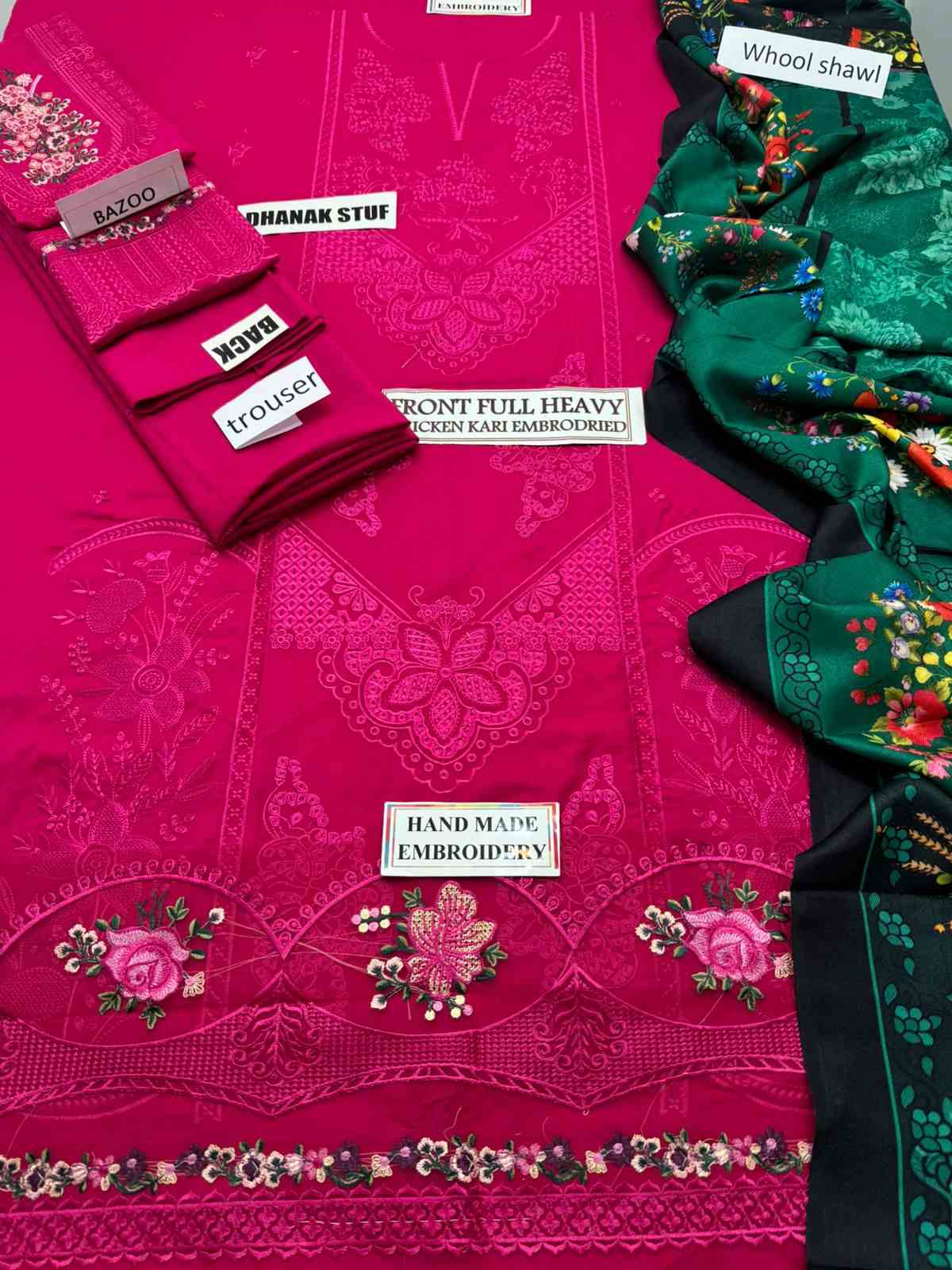 3 Piece Unstiched Embroidery Dhanak