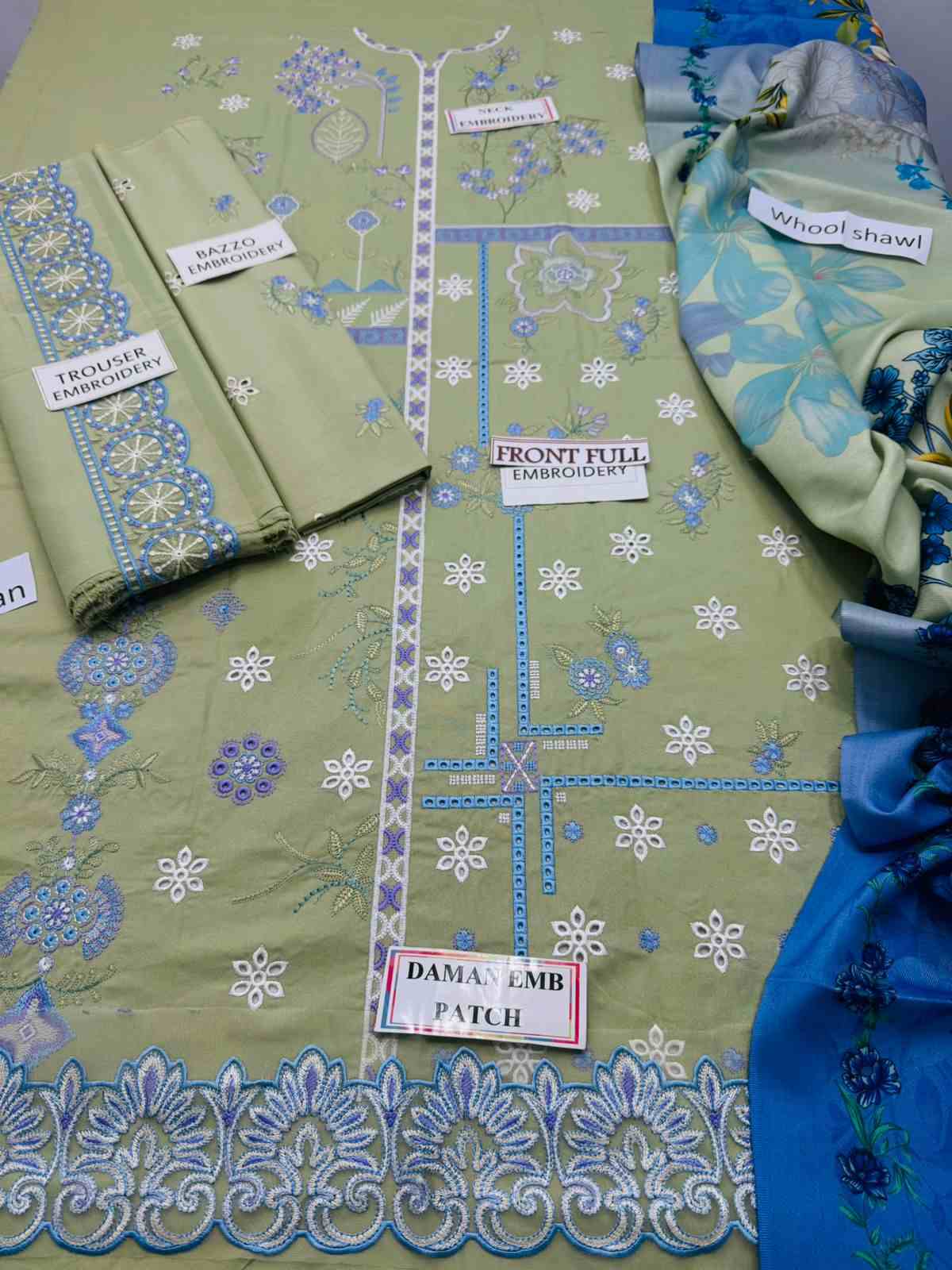 3 Piece Unstiched Embroidery Dhanak