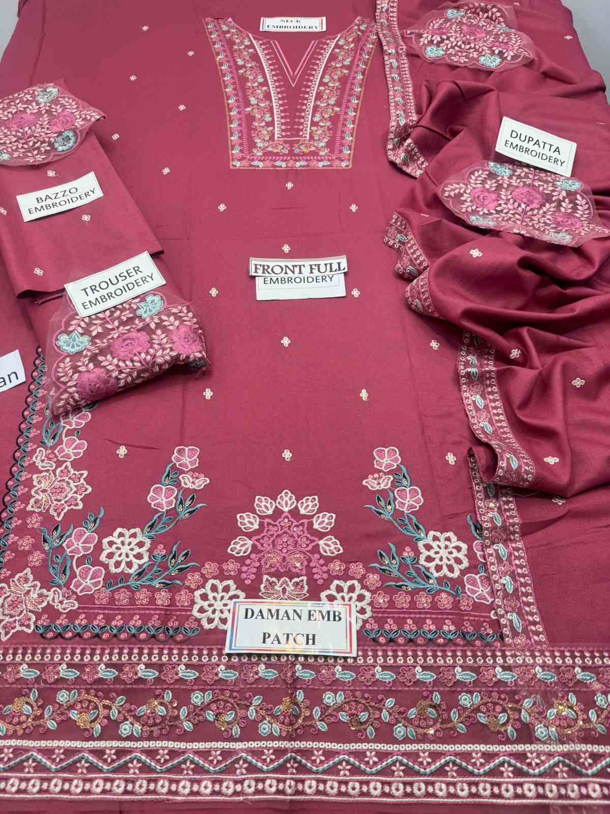3 Piece Unstiched Embroidery Dhanak