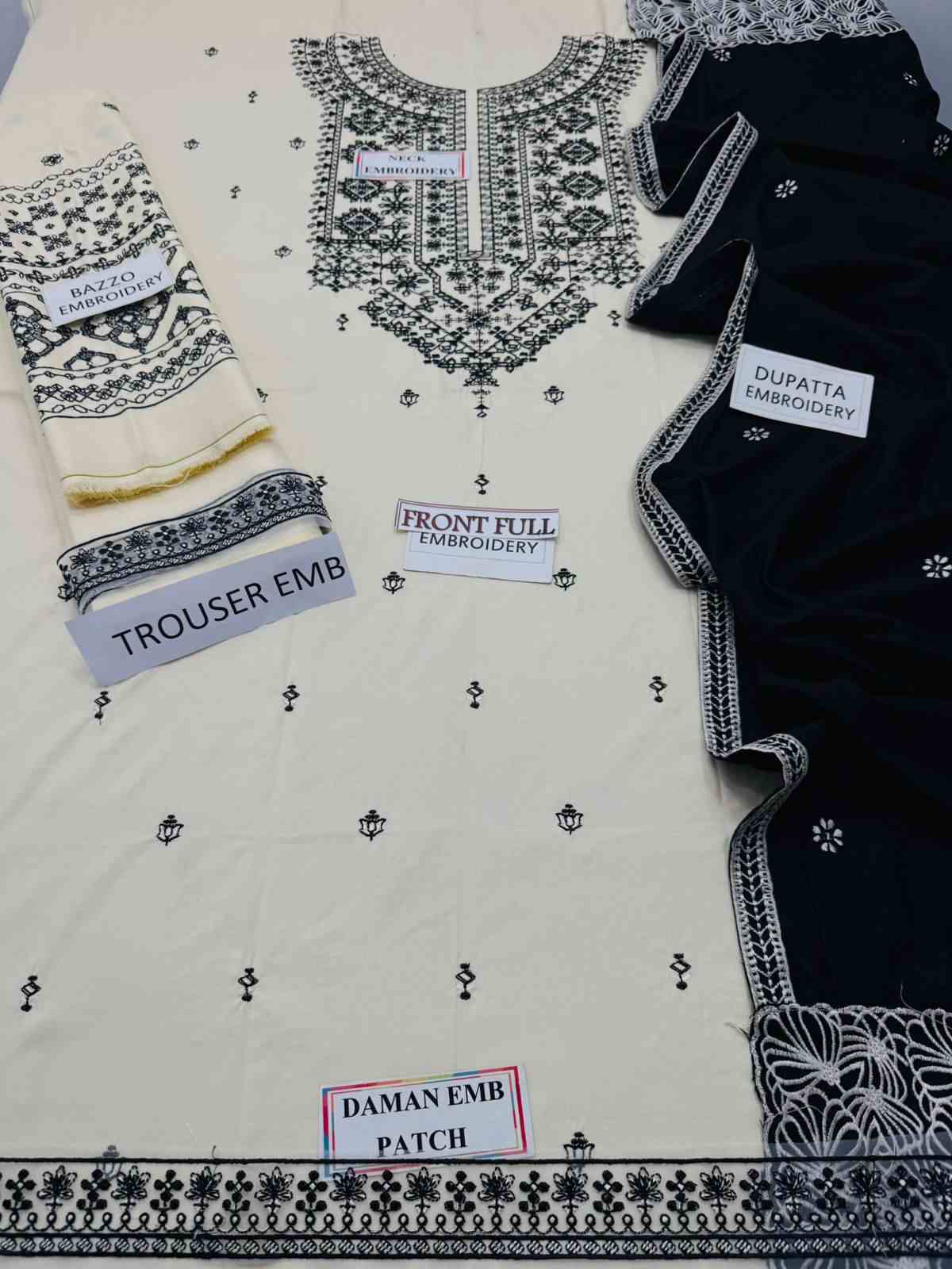 3 Piece Unstiched Embroidery Dhanak