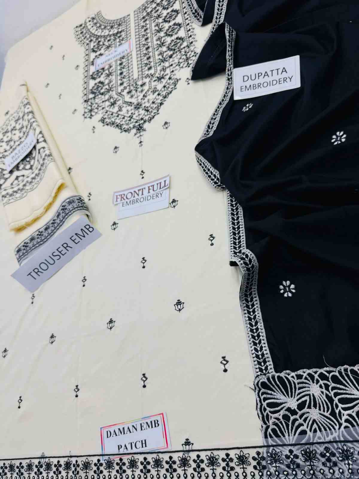 3 Piece Unstiched Embroidery Dhanak