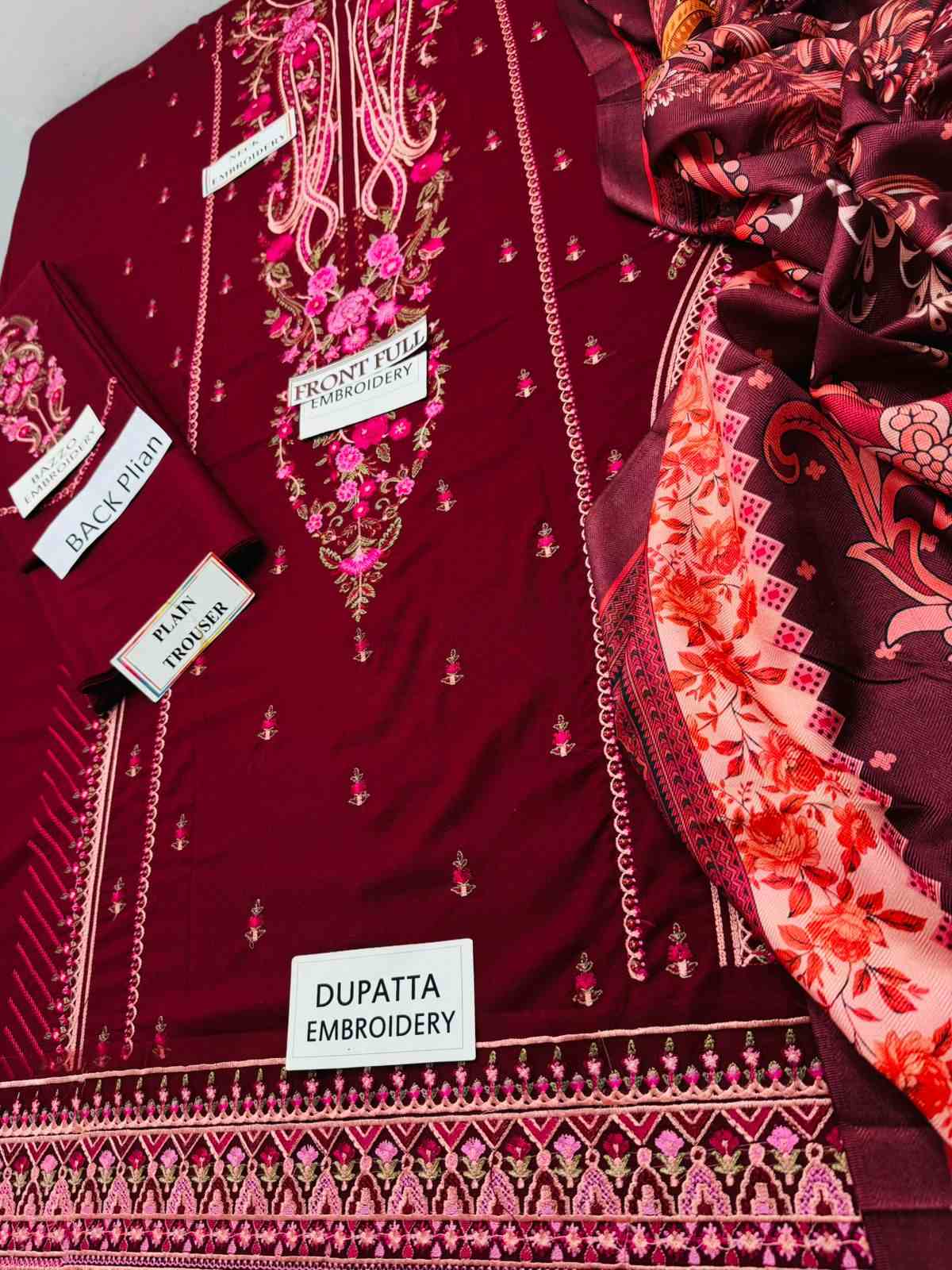 3 Piece Unstiched Embroidery Dhanak