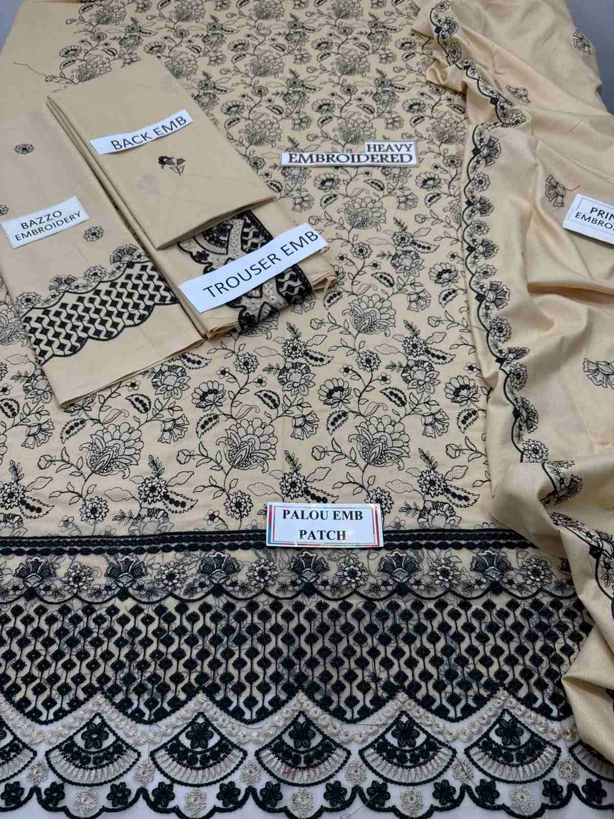 3 Piece Unstiched Embroidery Dhanak