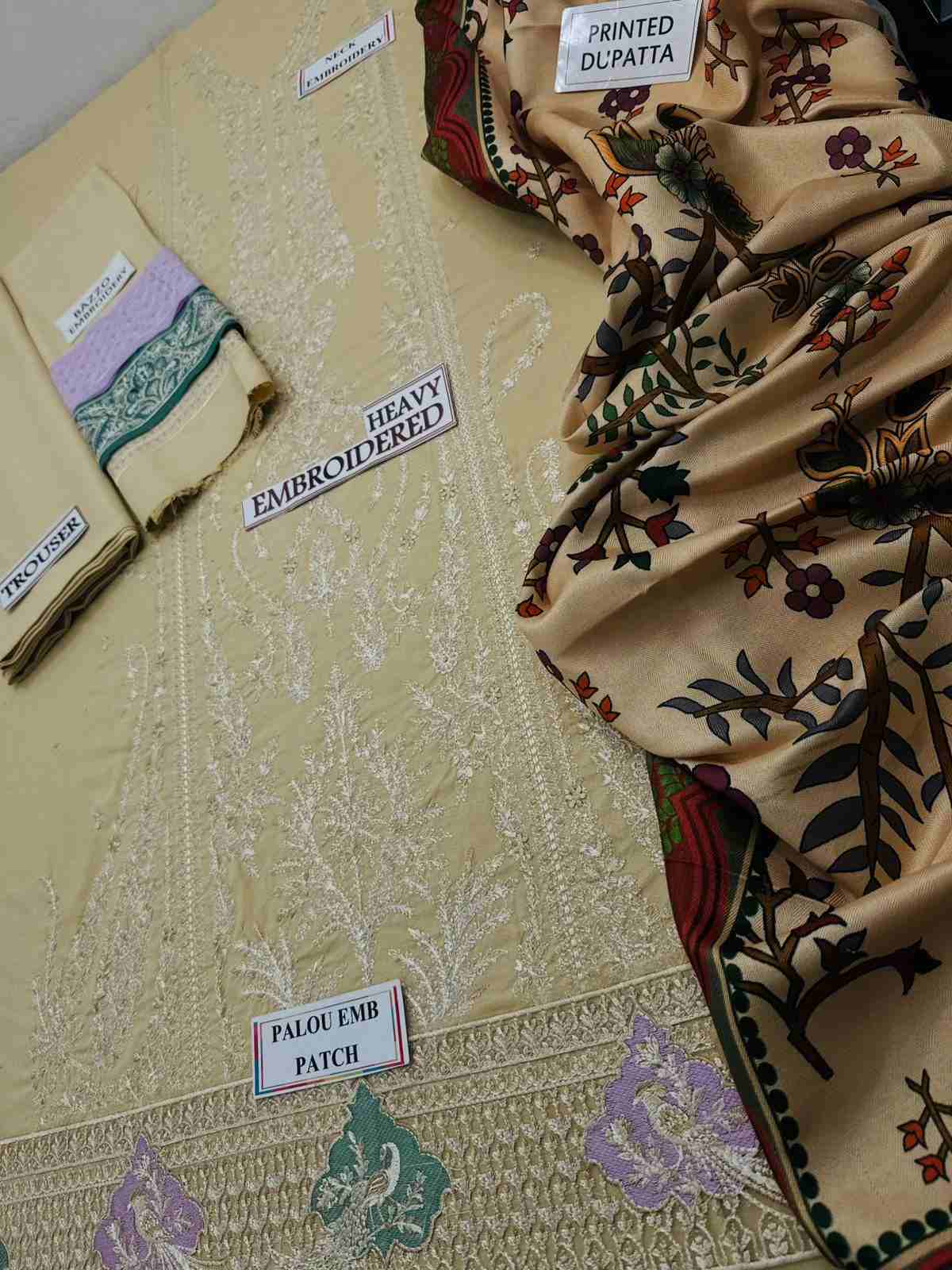 3 Piece Unstiched Embroidery Dhanak