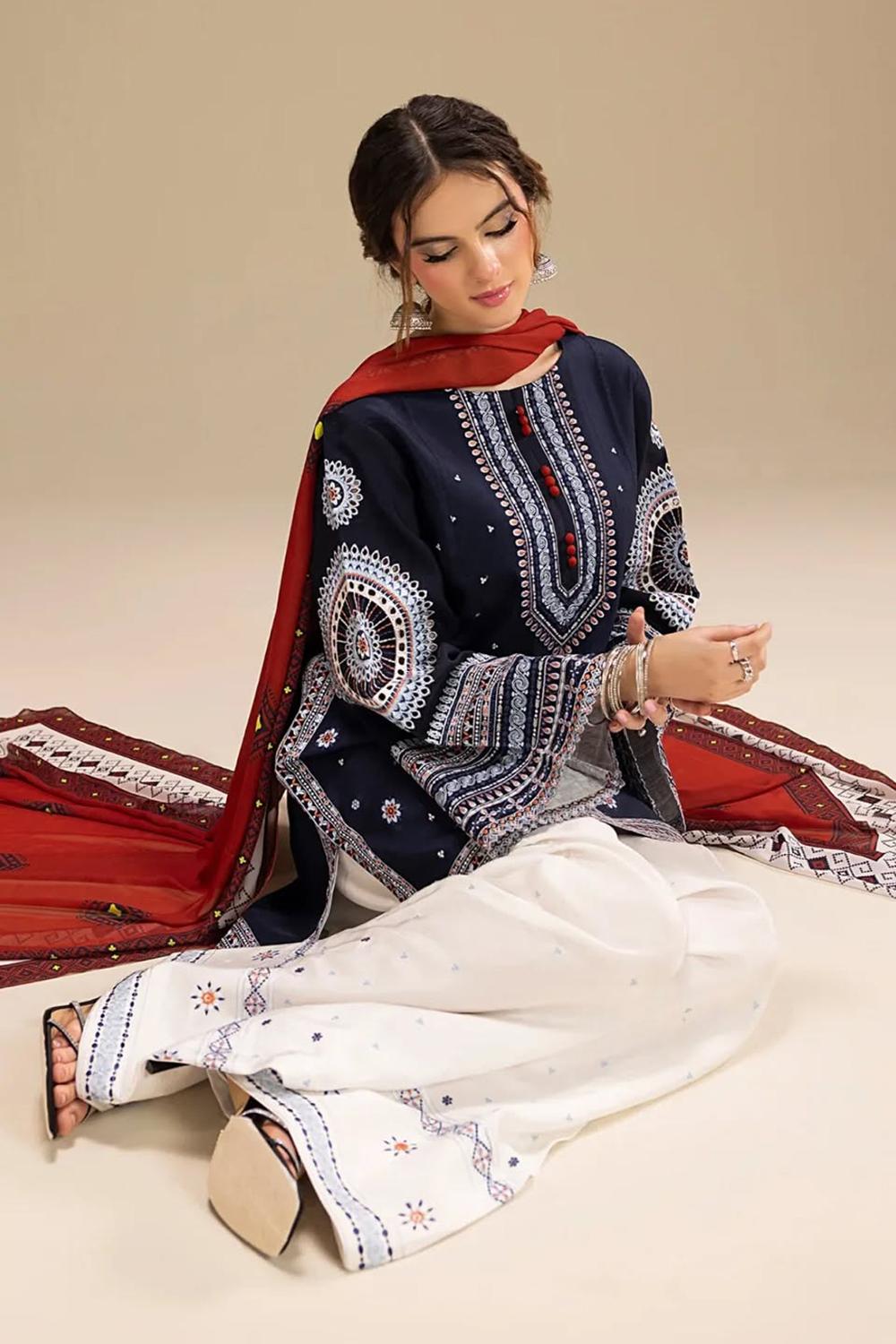 3 Piece Unstiched Embroidery Dhanak