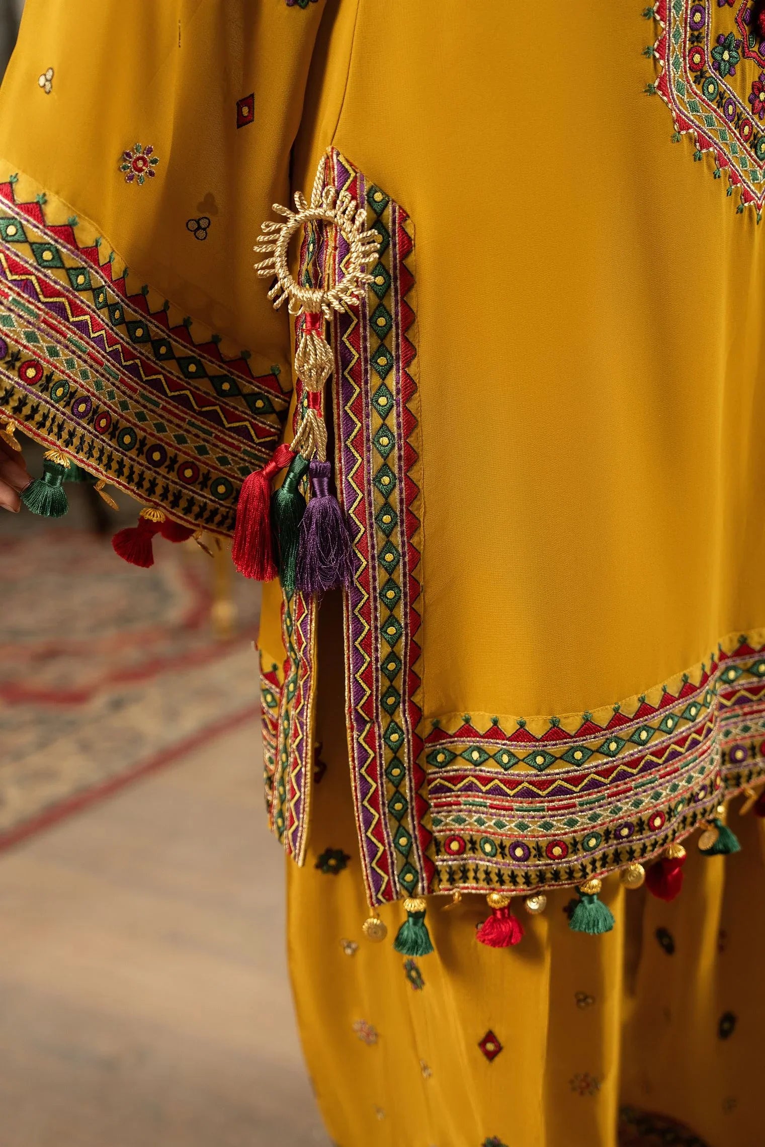 3-Piece Embroidered Lawn Dress with Digital Printed Bamber Sahfoon