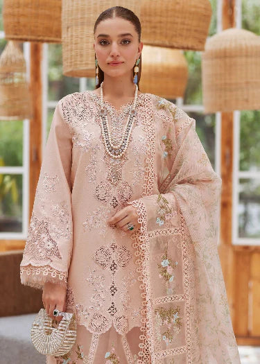 Premium and Luxury Lawn Dress Design with Beautifuly Embroidered Sahfoon Dupatta