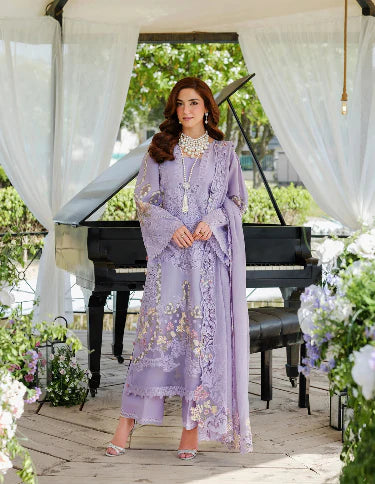 3-Piece Embroidered Lawn Dress in Color of Tulips, Khadi Net Dupatta