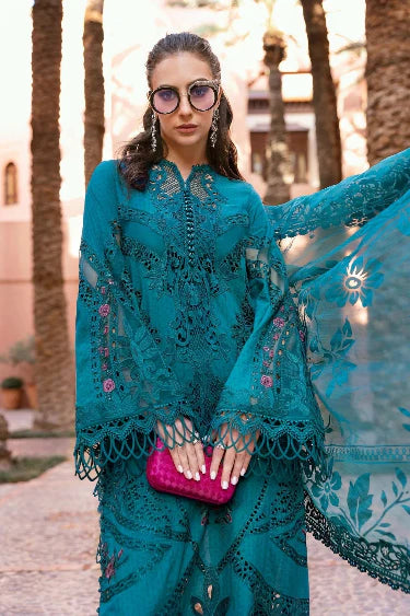 Peach Color Lawn Dress with Premium Embroidery in Chikkan kaari Work