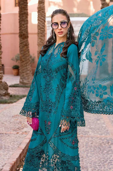 Peach Color Lawn Dress with Premium Embroidery in Chikkan kaari Work