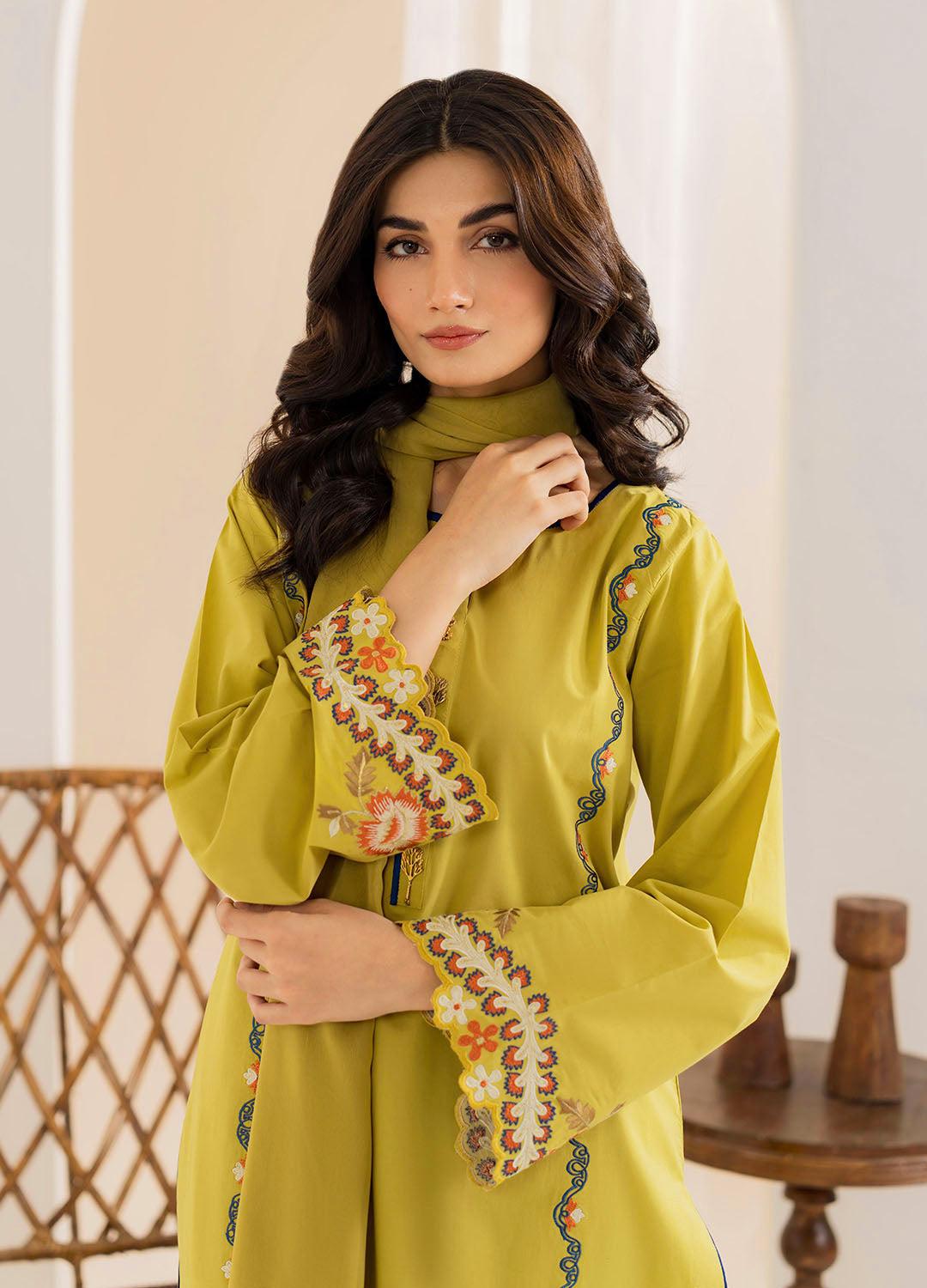 3 Piece Unstiched Embroidery Dhanak