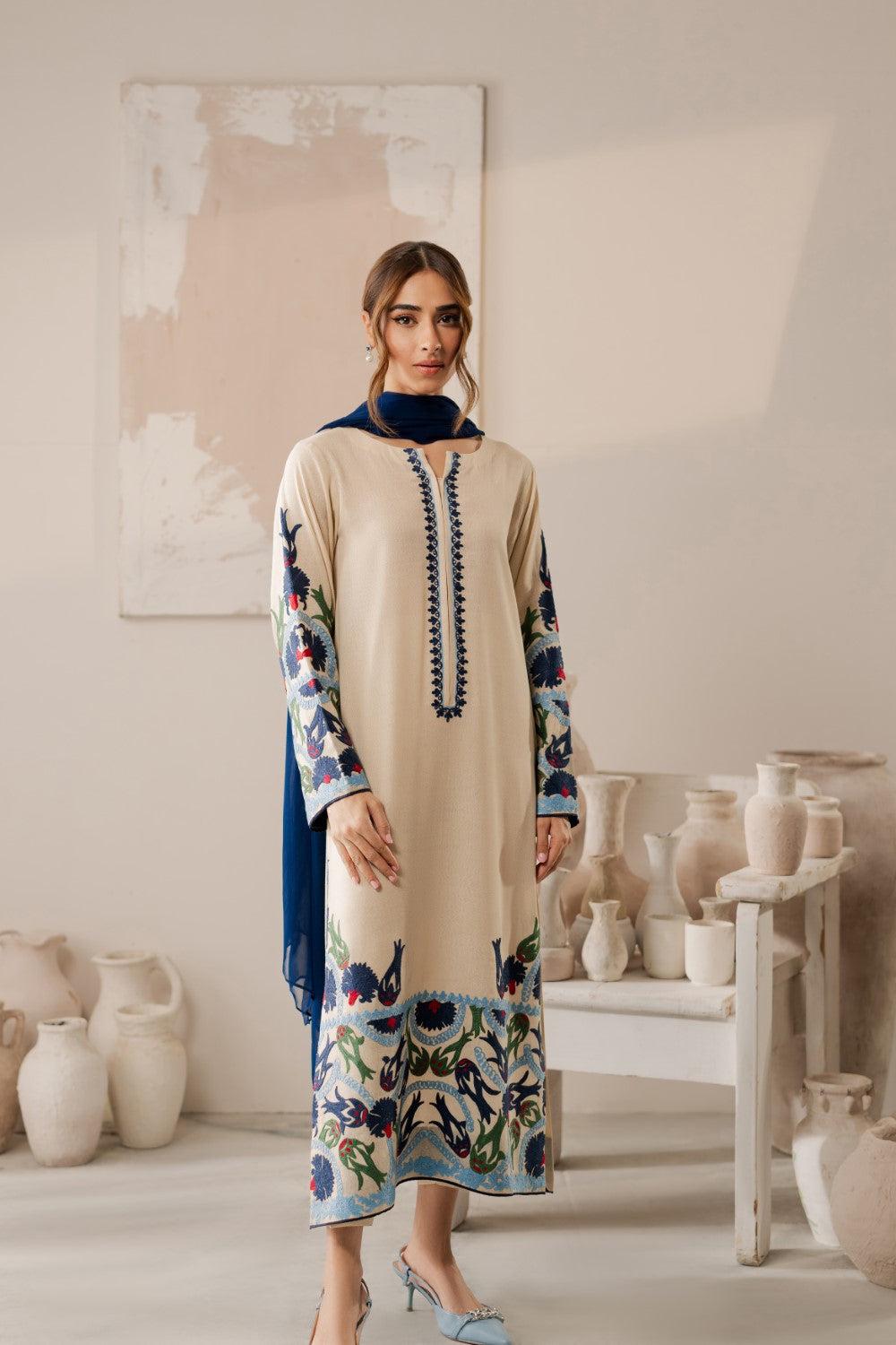 3 Piece Unstiched Embroidery Dhanak
