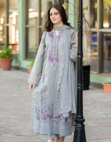 cool toned Gray Color with Beautiful elegant embroidery for Eid Collection 2026 