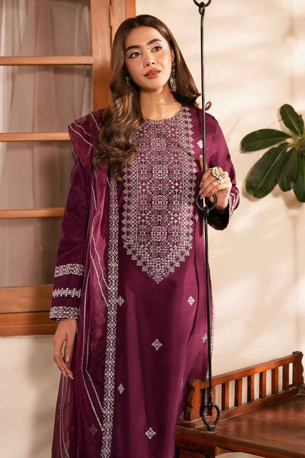 3 Piece Unstiched Embroidery Dhanak