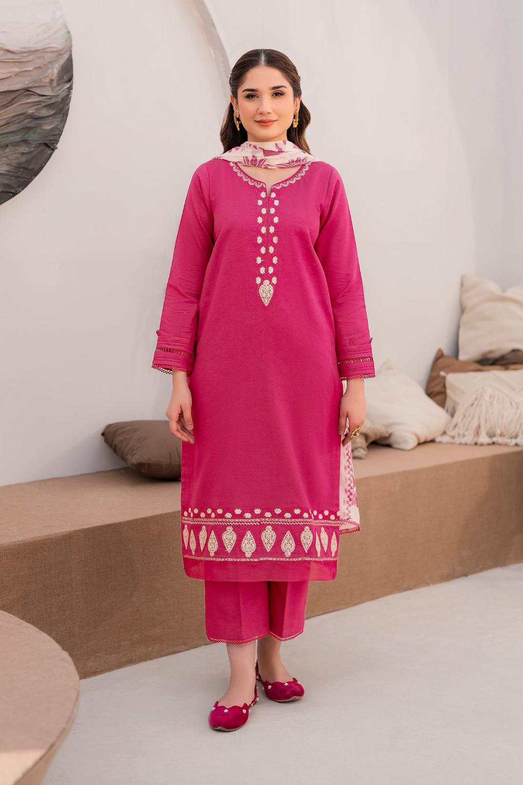 3 Piece Unstiched Embroidery Dhanak