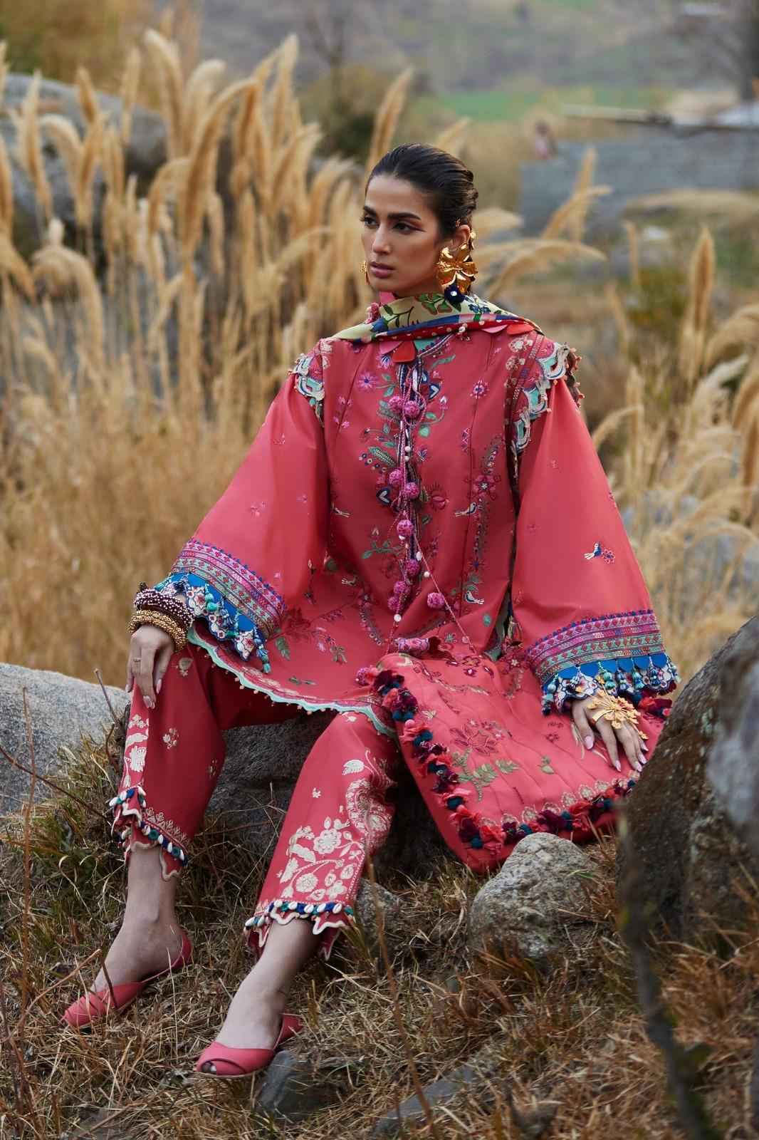 3 Piece Unstiched Embroidery Dhanak