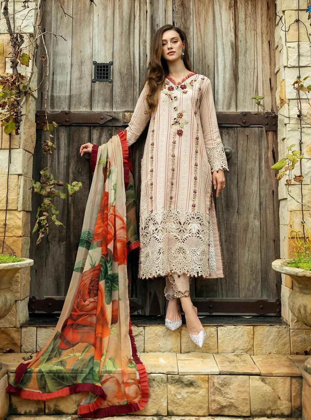 3 Piece Unstiched Embroidery Dhanak