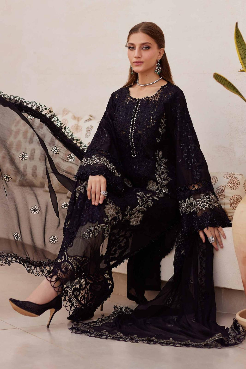 3 Piece Unstiched Embroidery Dhanak
