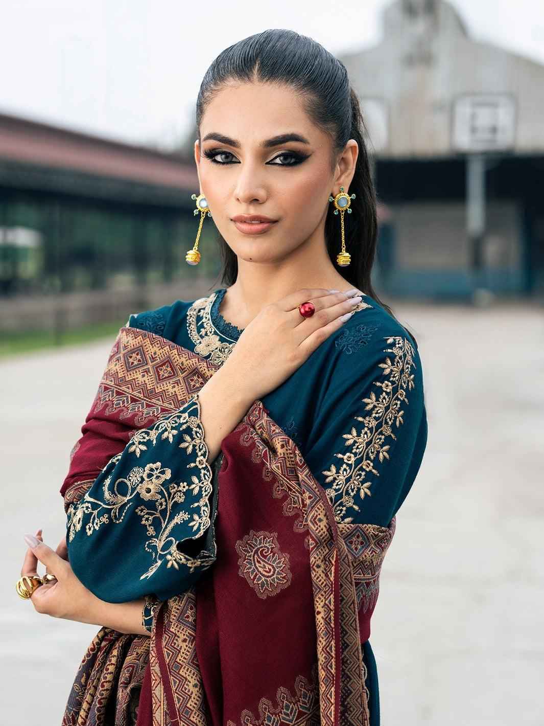 3 Piece Unstiched Embroidery Dhanak