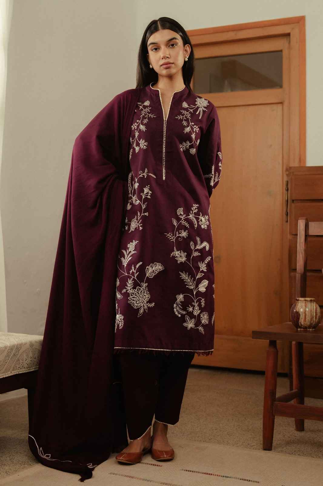 3 Piece Unstiched Embroidery Dhanak