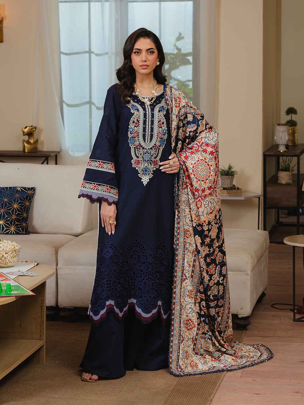 3 Piece Unstiched Embroidery Dhanak