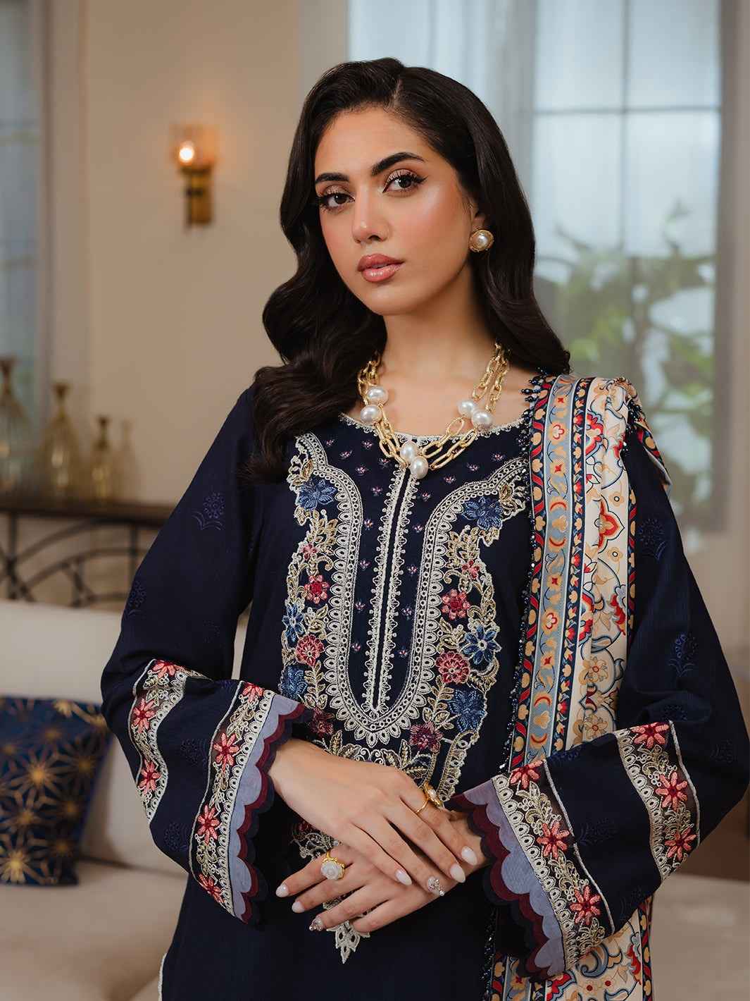 3 Piece Unstiched Embroidery Dhanak
