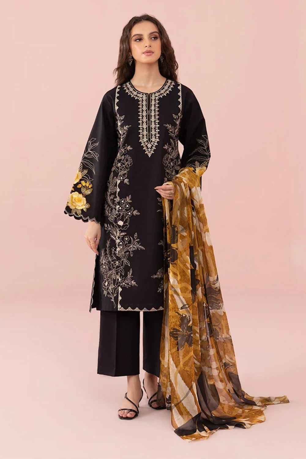 3 Piece Unstiched Embroidery Dhanak