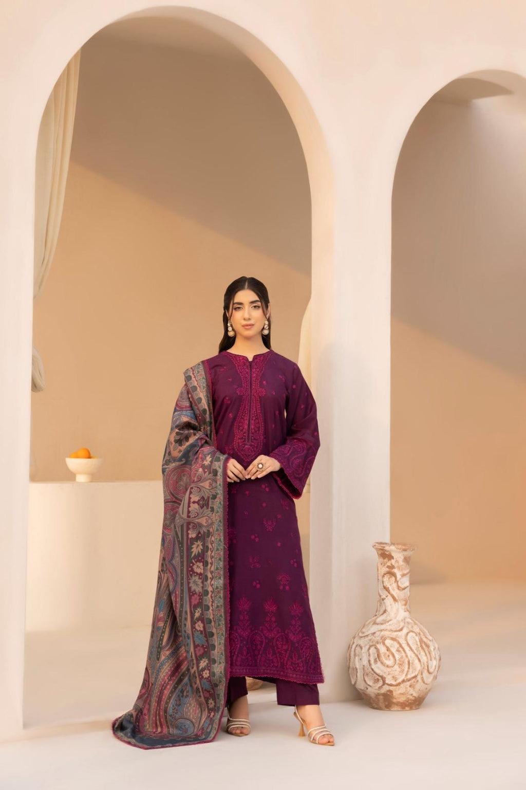 3 Piece Unstiched Embroidery Dhanak