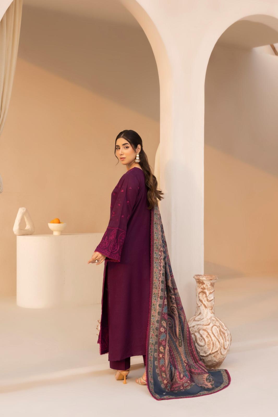 3 Piece Unstiched Embroidery Dhanak