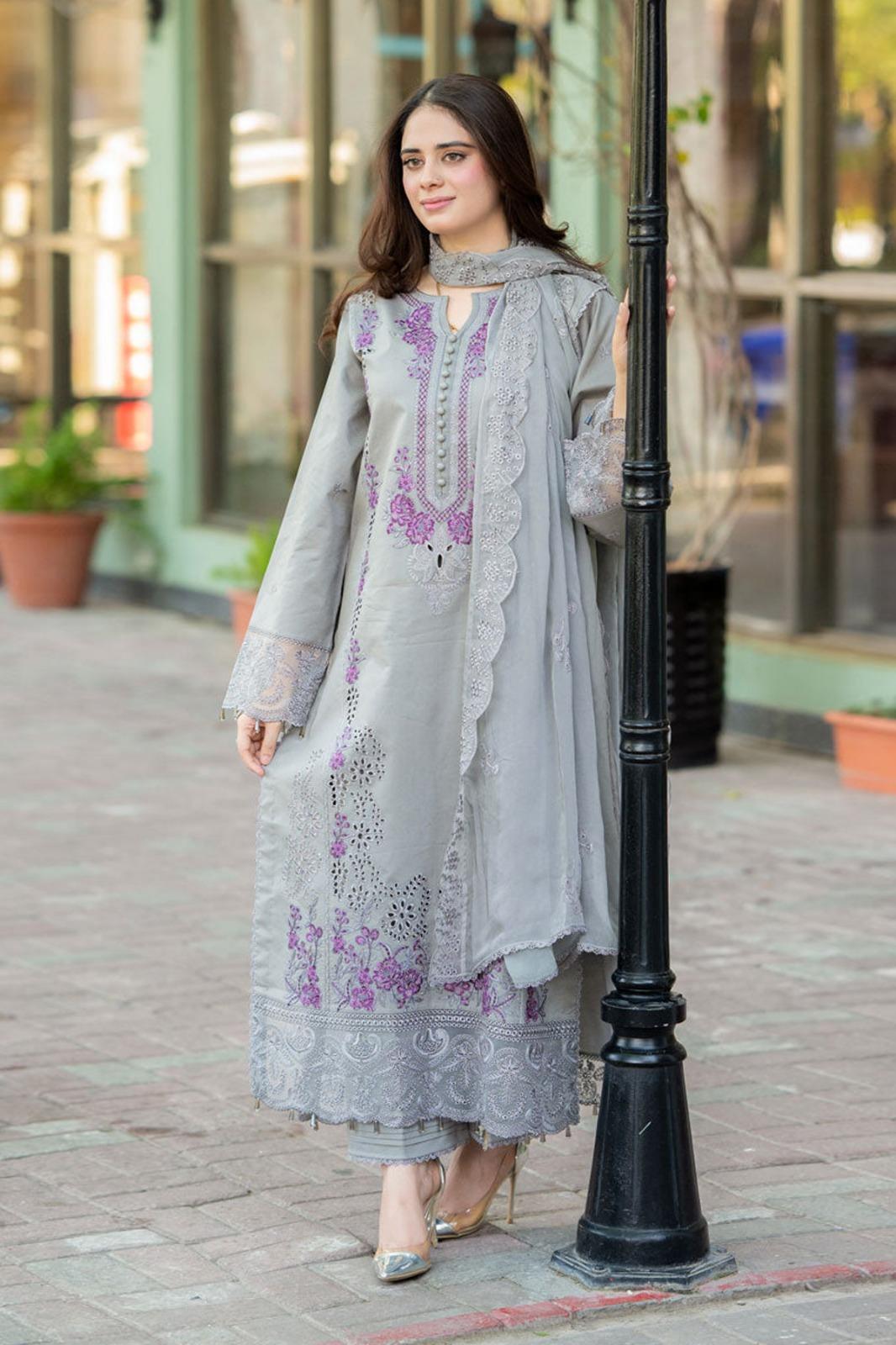 3 Piece Unstiched Embroidery Dhanak