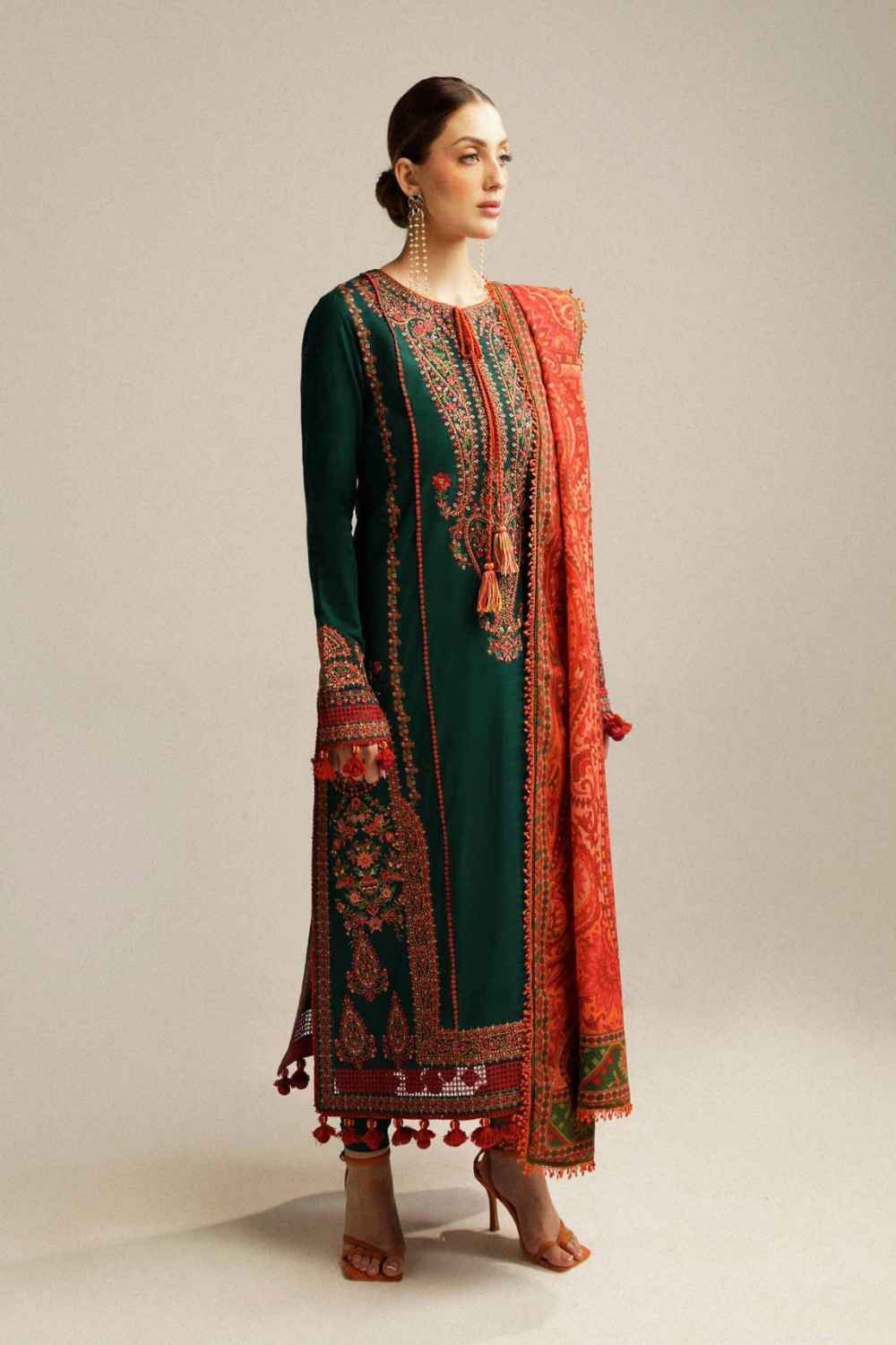 3 Piece Unstiched Embroidery Dhanak