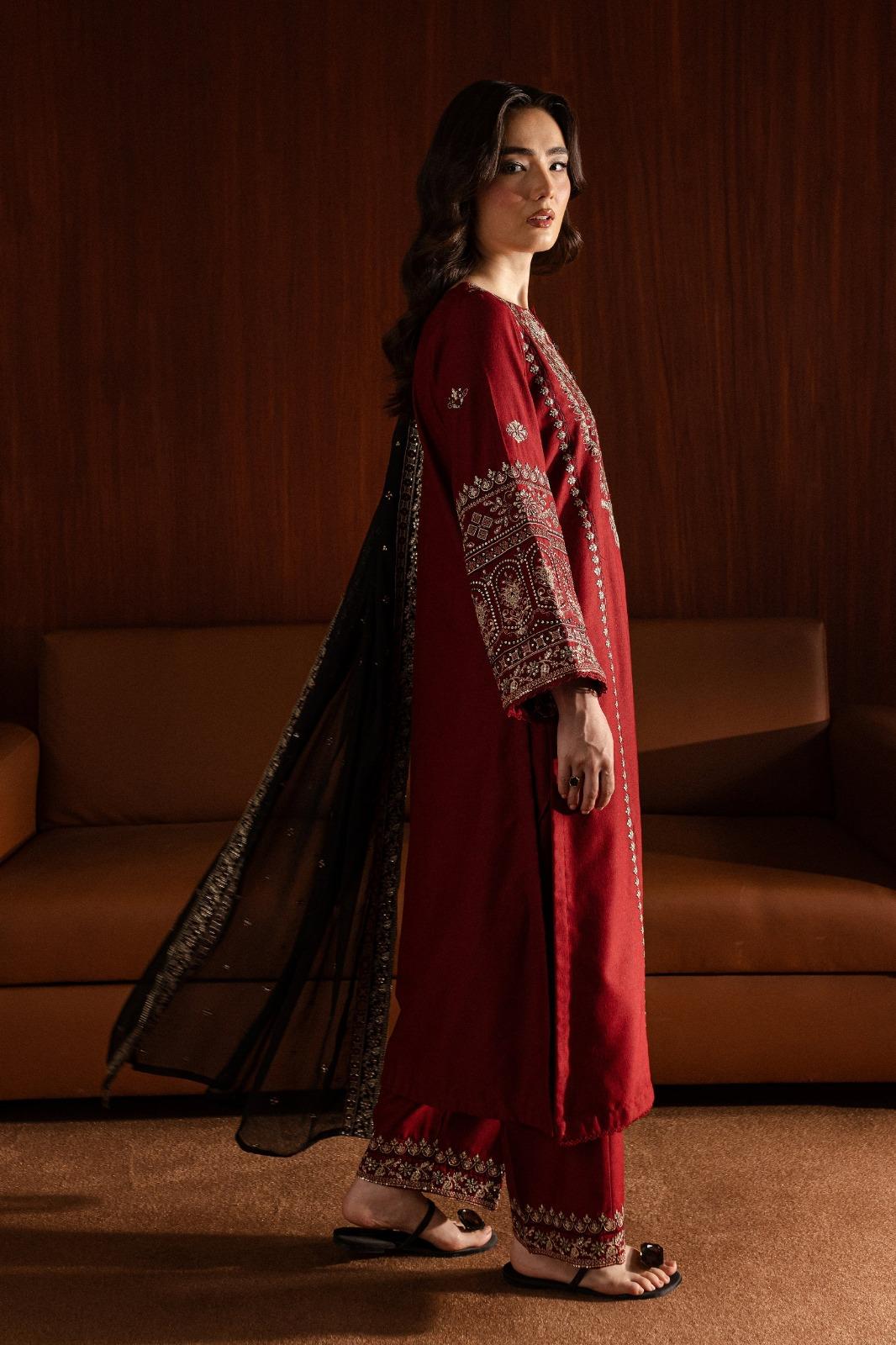 3 Piece Unstiched Embroidery Dhanak