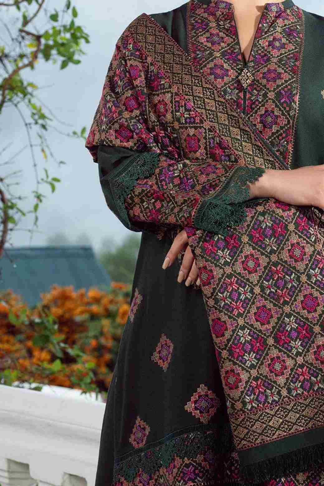 3 Piece Unstiched Embroidery Dhanak
