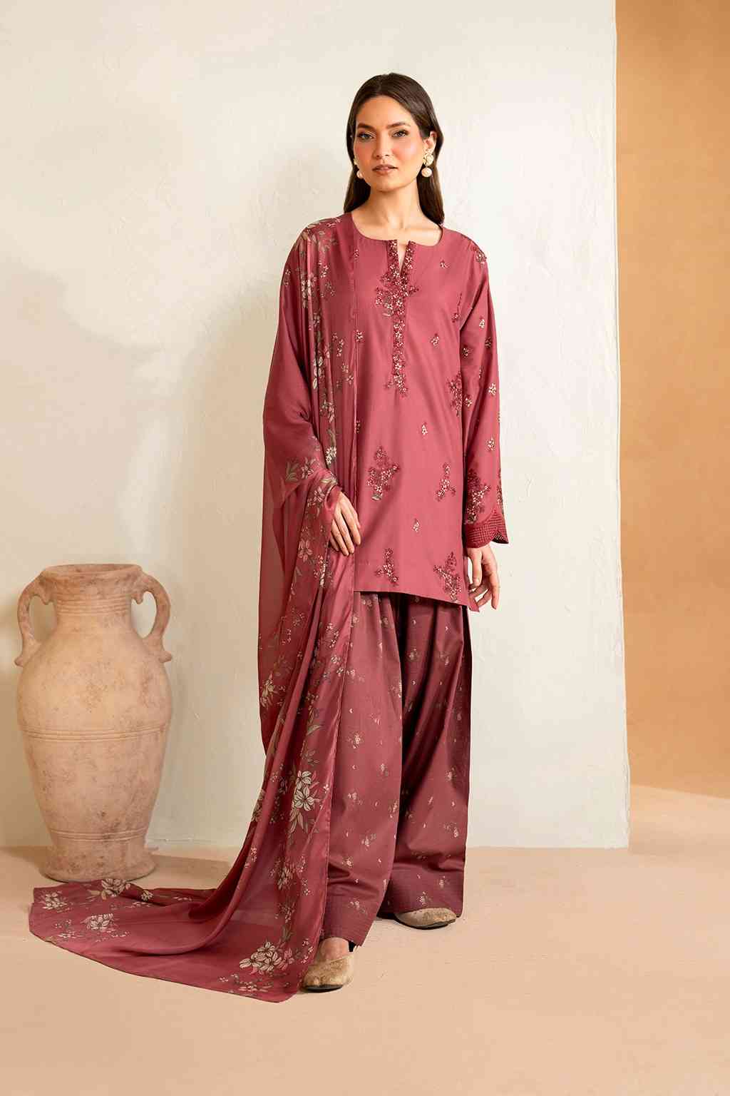 3 Piece Unstiched Embroidery Dhanak