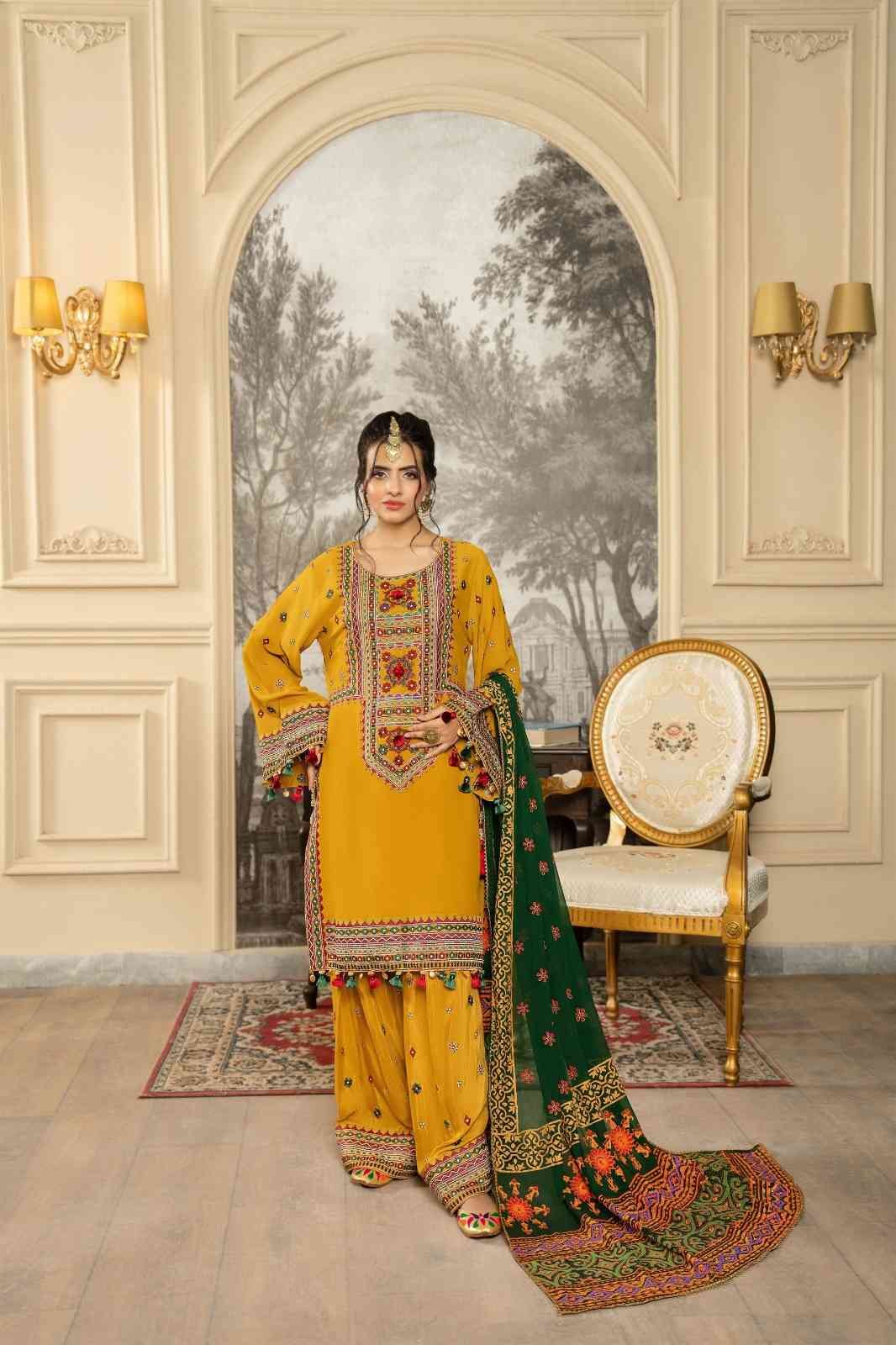 3 Piece Unstiched Embroidery Dhanak