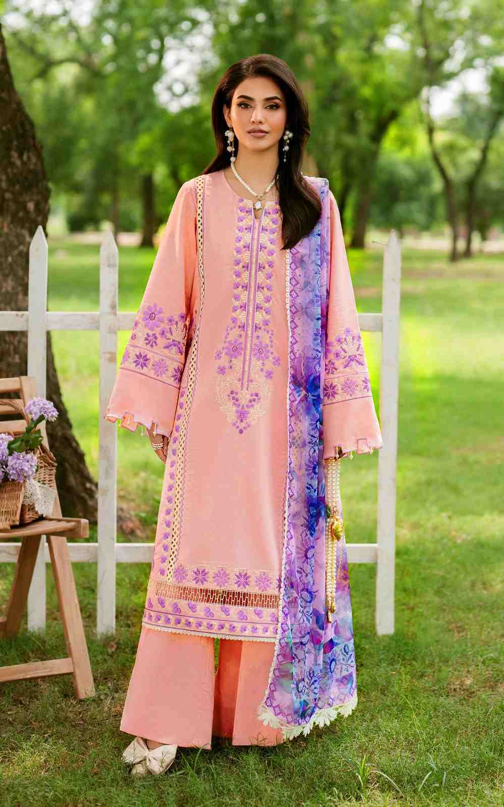 3 Piece Unstiched Embroidery Dhanak