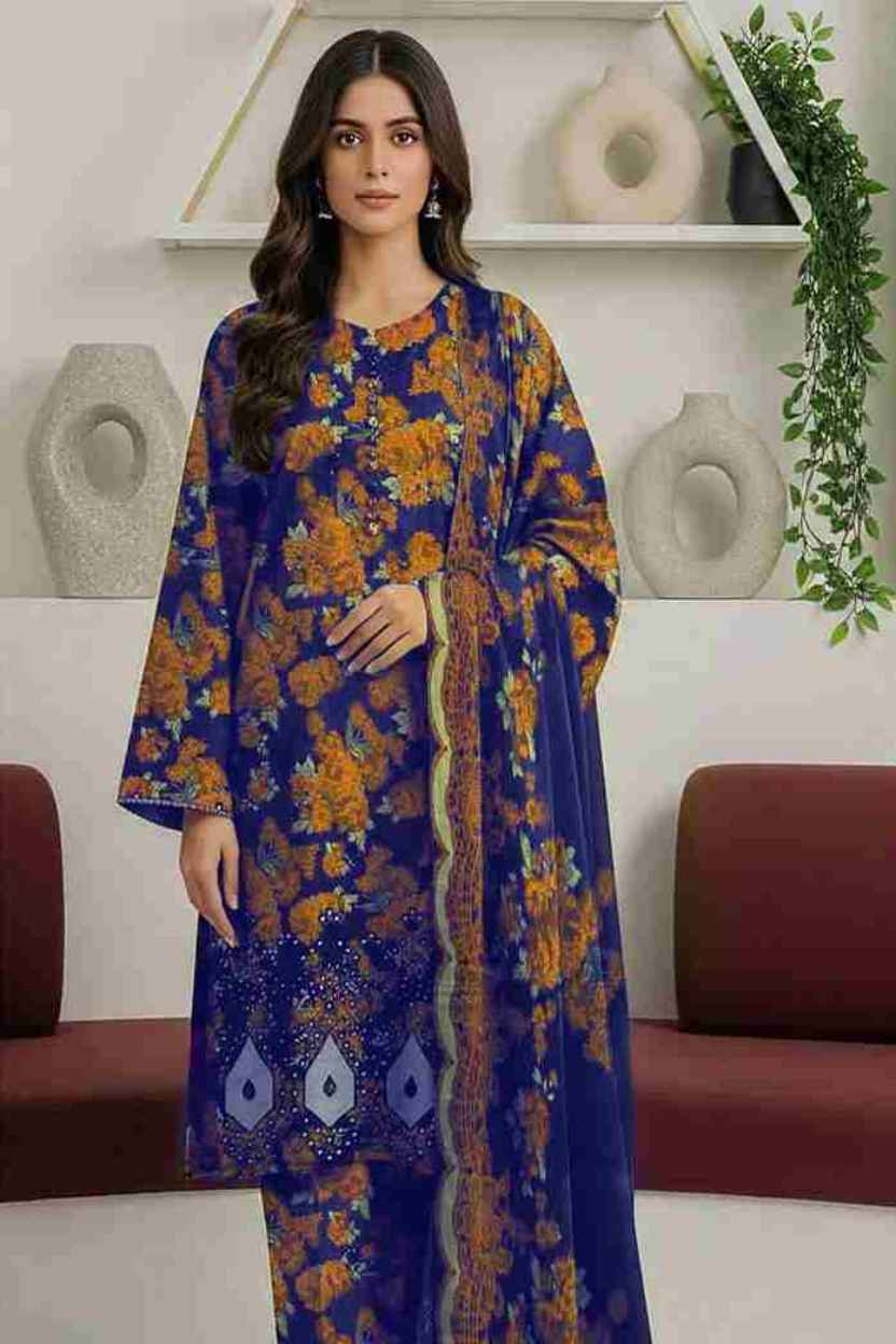 3 Piece Unstiched Embroidery Dhanak