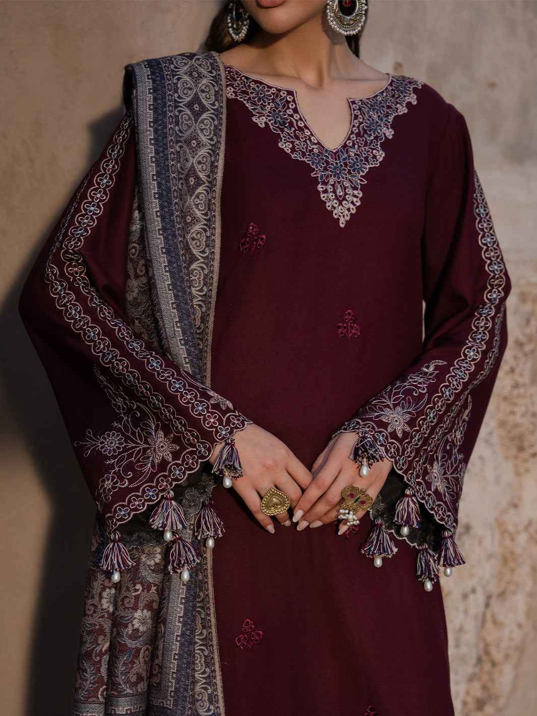 3 Piece Unstiched Embroidery Dhanak