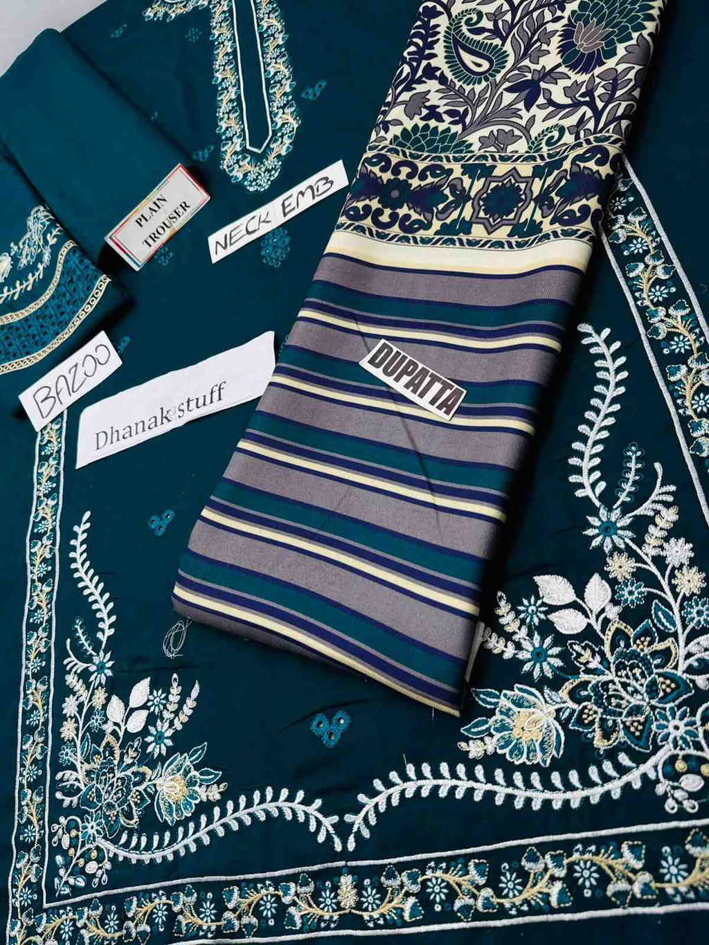 3 Piece Unstiched Embroidery Dhanak