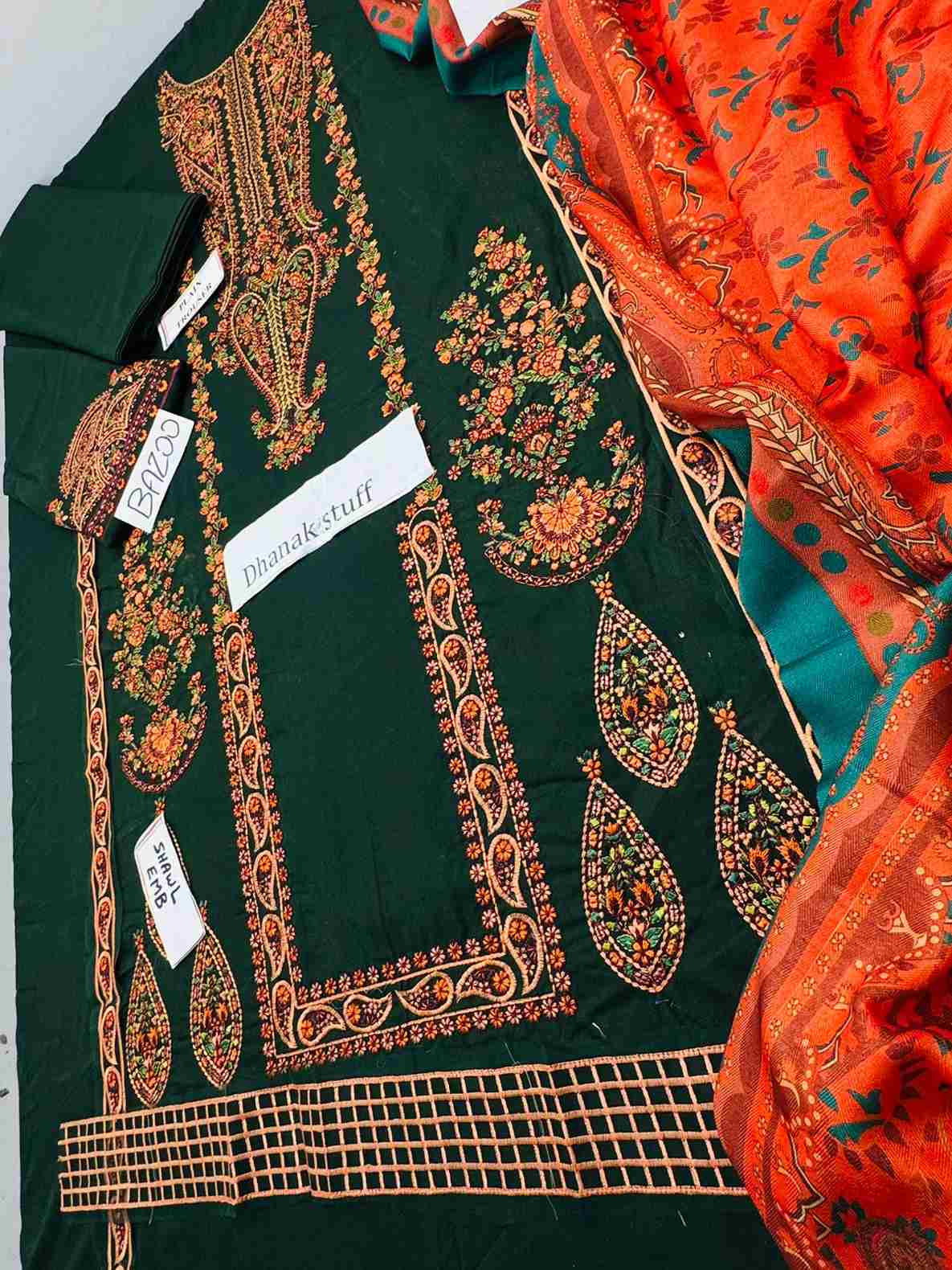 3 Piece Unstiched Embroidery Dhanak