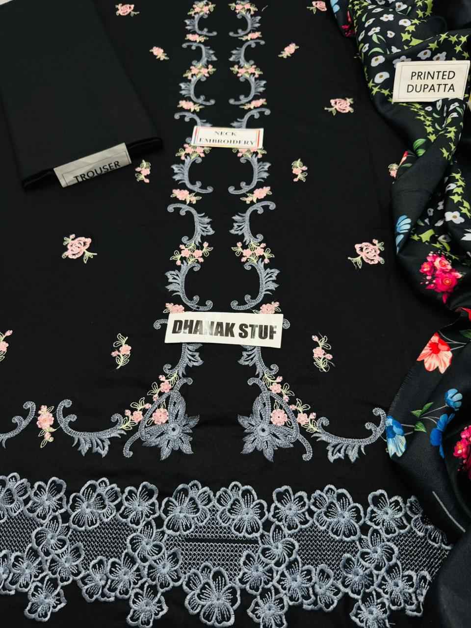 3 Piece Unstiched Embroidery Dhanak