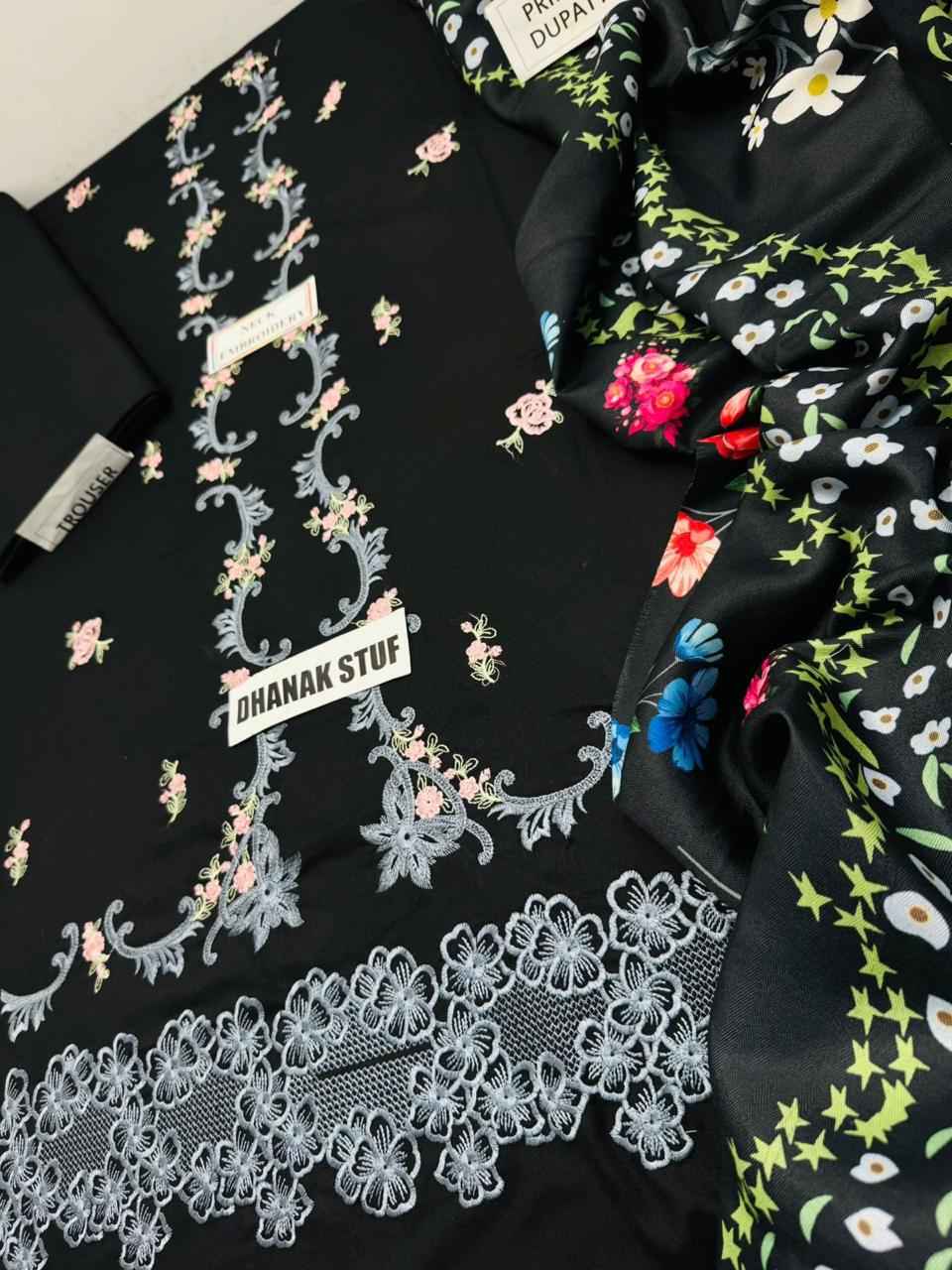 3 Piece Unstiched Embroidery Dhanak