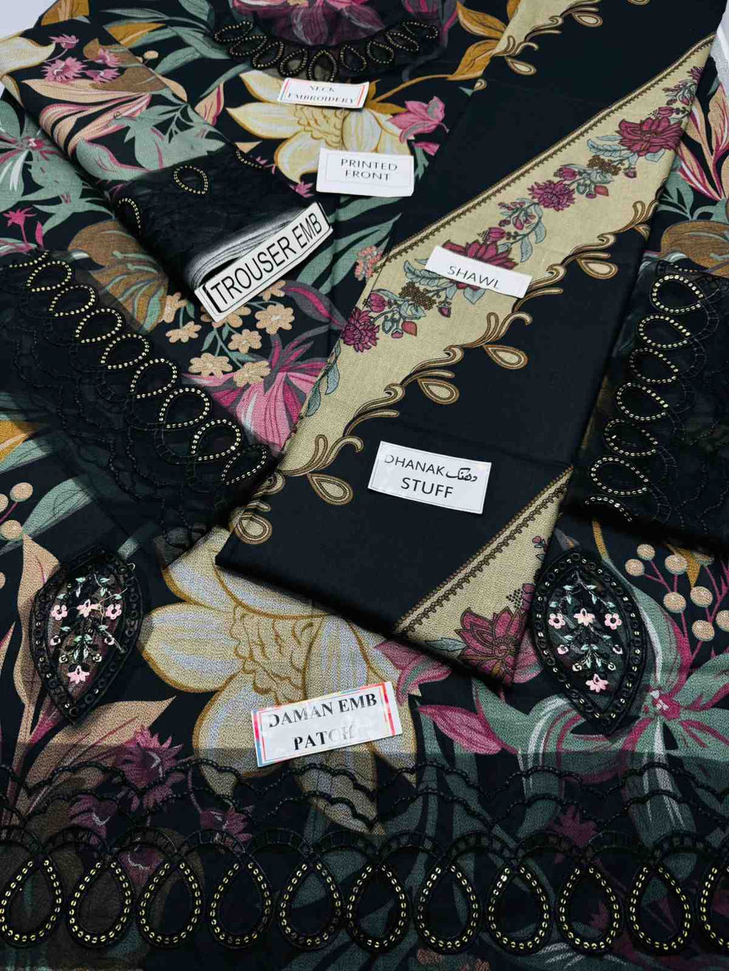 3 Piece Unstiched Embroidery Dhanak