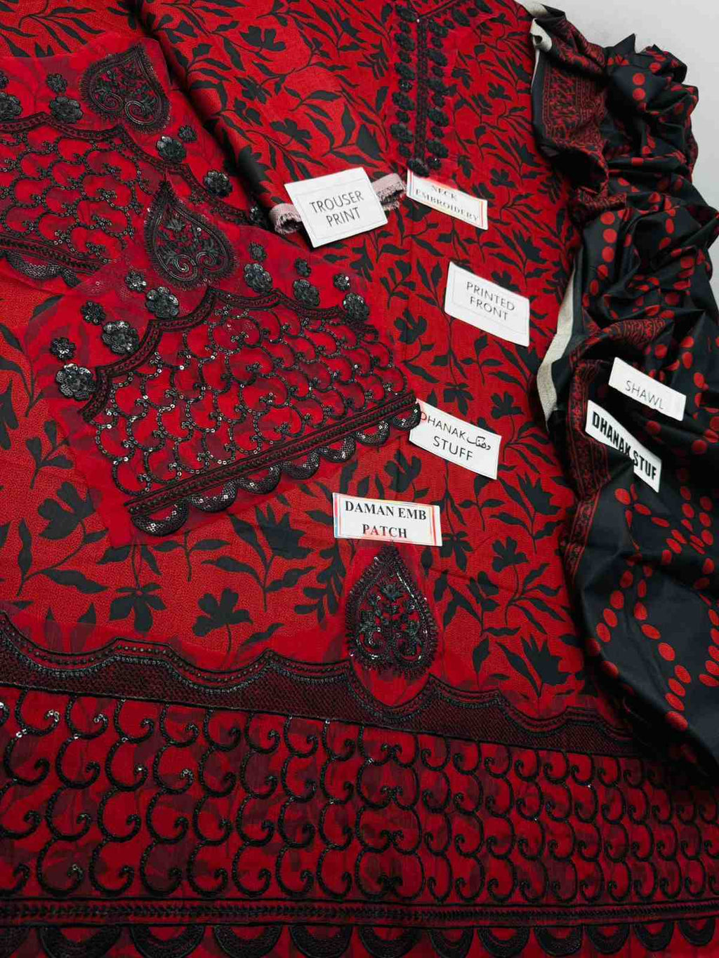 3 Piece Unstiched Embroidery Dhanak