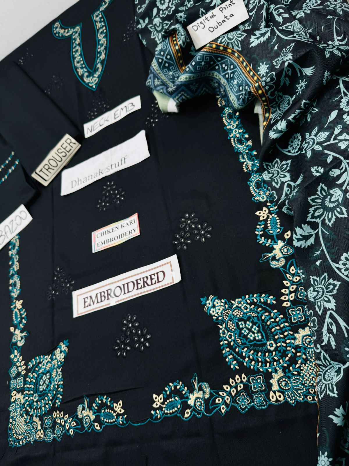 3 Piece Unstiched Embroidery Dhanak